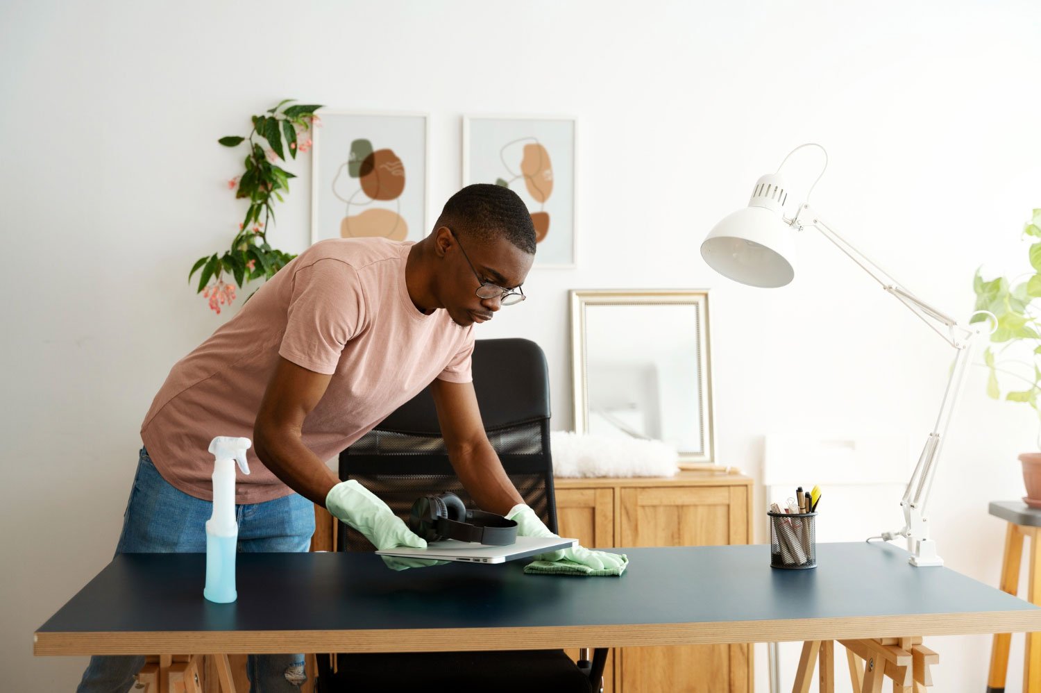 side-view-man-cleaning-table, EcoSparkl